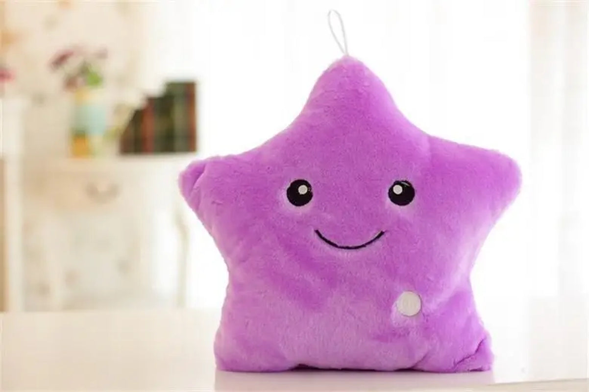 34CM Creative Toy Luminous Pillow Soft Stuffed Plush Glowing Colorful Stars Cushion Led Light Toys Gift for Kids Children Girls