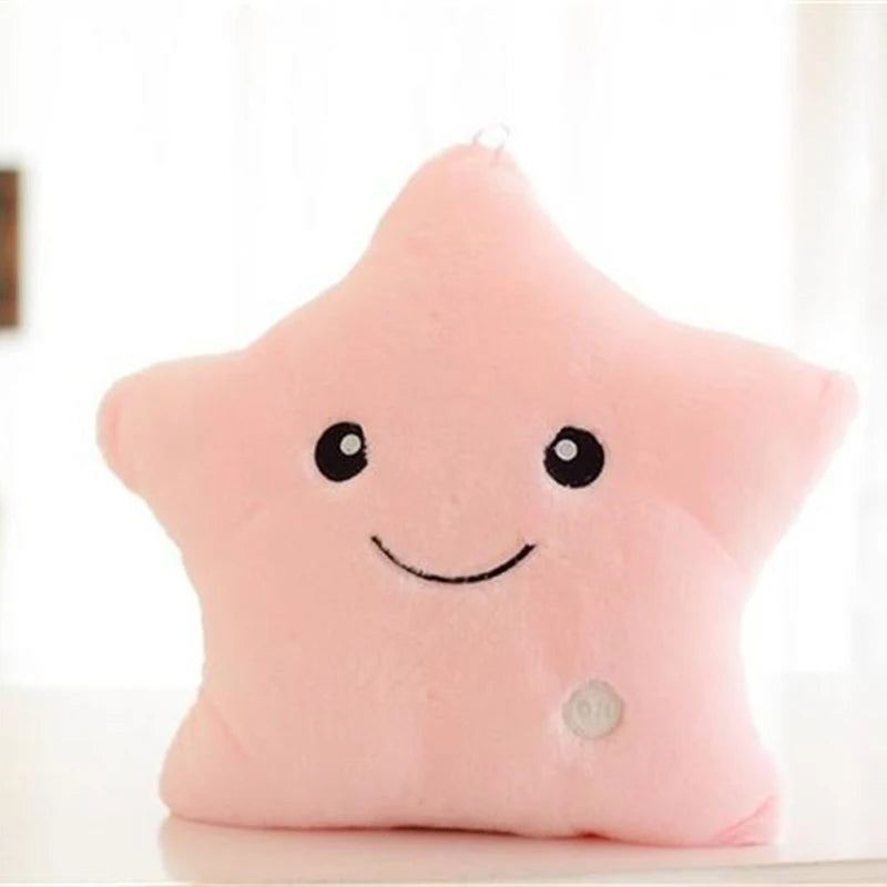 34CM Creative Toy Luminous Pillow Soft Stuffed Plush Glowing Colorful Stars Cushion Led Light Toys Gift for Kids Children Girls