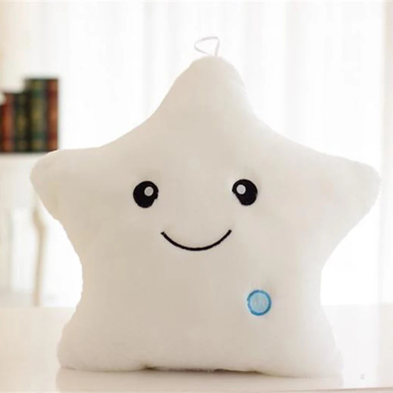34CM Creative Toy Luminous Pillow Soft Stuffed Plush Glowing Colorful Stars Cushion Led Light Toys Gift for Kids Children Girls