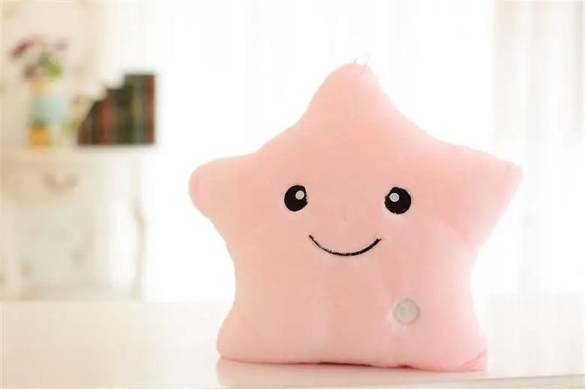 34CM Creative Toy Luminous Pillow Soft Stuffed Plush Glowing Colorful Stars Cushion Led Light Toys Gift for Kids Children Girls
