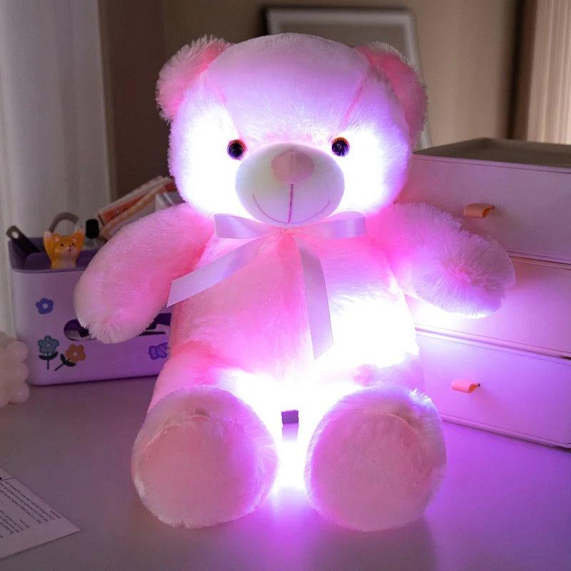 Colorful Glowing Bear Plush Toy Luminous Creative Light up LED Teddy Bear Xmas Gift Kids Birthday Gift