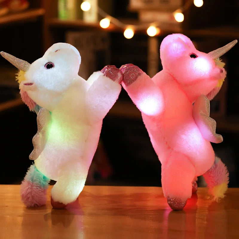 Electronic Unicorn Plush Toys Stuffed Animals Soft Doll LED Light Plush Glowing Soft Doll Baby Kid Toys Birthday Christmas Gift