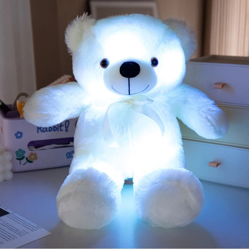 Colorful Glowing Bear Plush Toy Luminous Creative Light up LED Teddy Bear Xmas Gift Kids Birthday Gift