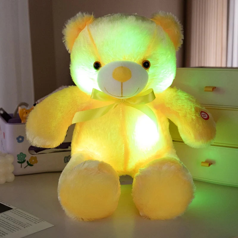 Colorful Glowing Bear Plush Toy Luminous Creative Light up LED Teddy Bear Xmas Gift Kids Birthday Gift
