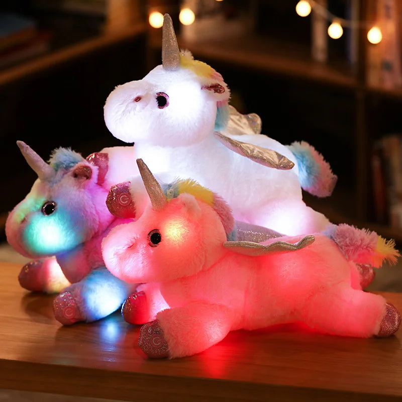 Electronic Unicorn Plush Toys Stuffed Animals Soft Doll LED Light Plush Glowing Soft Doll Baby Kid Toys Birthday Christmas Gift