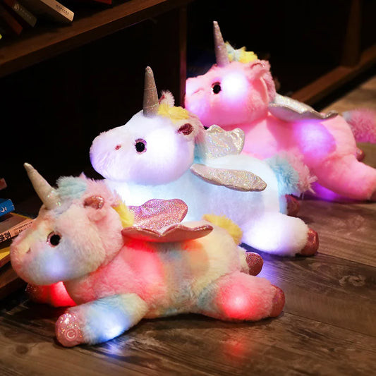 Electronic Unicorn Plush Toys Stuffed Animals Soft Doll LED Light Plush Glowing Soft Doll Baby Kid Toys Birthday Christmas Gift