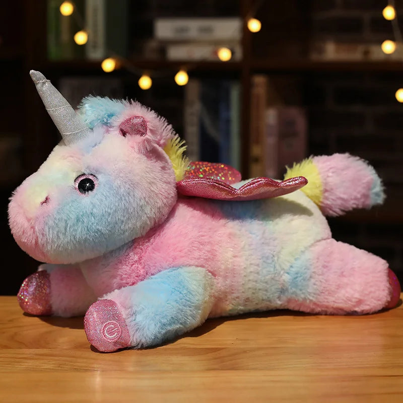 Electronic Unicorn Plush Toys Stuffed Animals Soft Doll LED Light Plush Glowing Soft Doll Baby Kid Toys Birthday Christmas Gift