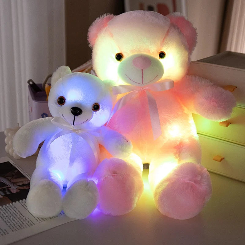 Colorful Glowing Bear Plush Toy Luminous Creative Light up LED Teddy Bear Xmas Gift Kids Birthday Gift
