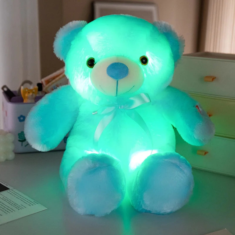 Colorful Glowing Bear Plush Toy Luminous Creative Light up LED Teddy Bear Xmas Gift Kids Birthday Gift