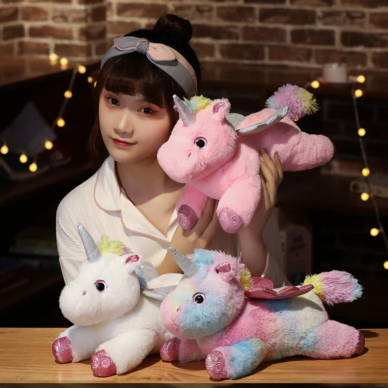 Electronic Unicorn Plush Toys Stuffed Animals Soft Doll LED Light Plush Glowing Soft Doll Baby Kid Toys Birthday Christmas Gift
